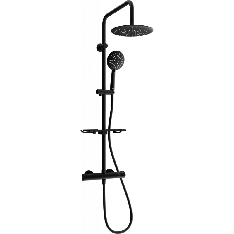 Mexen KT67 ensemble de douche en saillie avec pomme de douche et robinet thermostatique, noir - 771506793-70