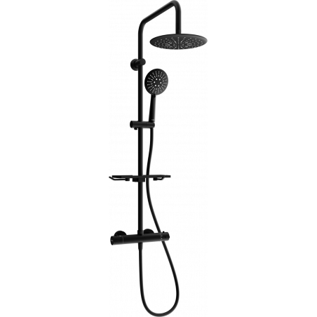 Mexen KT67 Aufputz-Duschset mit Regenbrause und Thermostatarmatur, schwarz - 771506793-70