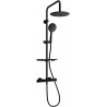 Mexen KT67 Aufputz-Duschset mit Regenbrause und Thermostatarmatur, schwarz - 771506793-70