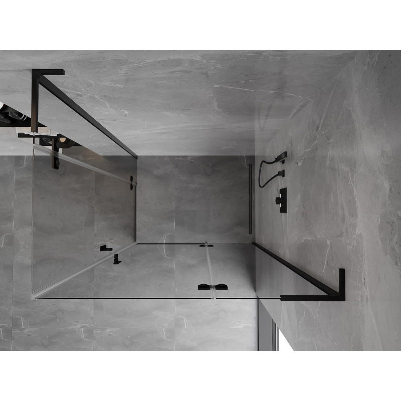 Mexen Mist-H L Duo dušikabiin, vasakuuksega, 95 x 100 cm, läbipaistev, must - 8A5L-095L-100P-70-00