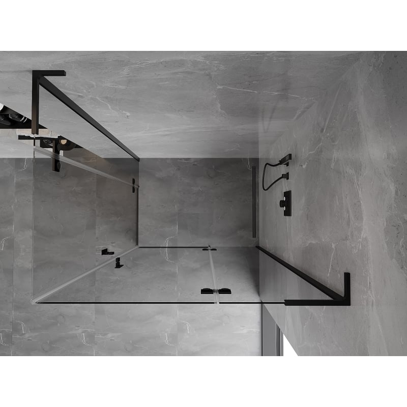Mexen Mist-H L Duo dušinurk, parempoolne 95 x 110 cm, läbipaistev, must - 8A5L-095L-110P-70-00