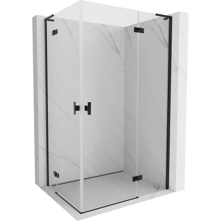 Mexen Mist-H L Duo hinged shower enclosure 90 x 120 cm, transparent, black - 8A5L-090L-120P-70-00