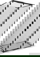 Mexen Rox-3S L 3-seitige Duschkabine, rechts verschiebbar, 100 x 90 cm, schwarzer Rahmen, schwarz - 8C2L-100-090-70-70-3S-P