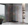 Mexen Mist-H L Duo cabine de douche pivotante 95 x 95 cm, transparent, cuivre brossé - 8A5L-095L-095P-65-00