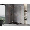 Mexen Mist-H L Duo Duschkabine schwingbar 85 x 75 cm, transparent, gebürstetes Kupfer - 8A5L-085L-075P-65-00