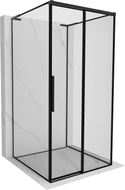 Mexen Rox-3S L 3-wall right sliding shower cabin 100 x 100 cm, black frame, black - 8C2L-100-100-70-70-3S-P