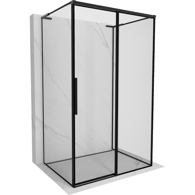 Mexen Rox-3S L 3-seinaga lükanduks paremale 115 x 120 cm, must raam, must - 8C2L-115-120-70-70-3S-P
