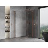 Mexen Mist-H L Duo dušinurk, hingav parempoolne 85 x 100 cm, läbipaistev, harjatud vask - 8A5L-085L-100P-65-00