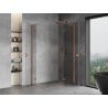 Mexen Mist-H L Duo Duschkabine, schwingtür, 75 x 90 cm, transparent, gebürstetes Kupfer - 8A5L-075L-090P-65-00