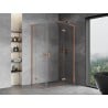 Mexen Mist-H L Duo Duschkabine, schwingtür, 75 x 90 cm, transparent, gebürstetes Kupfer - 8A5L-075L-090P-65-00