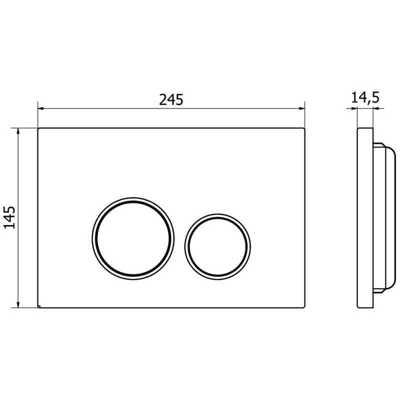 Mexen Fenix 05  flush button, matt chrome - 600502