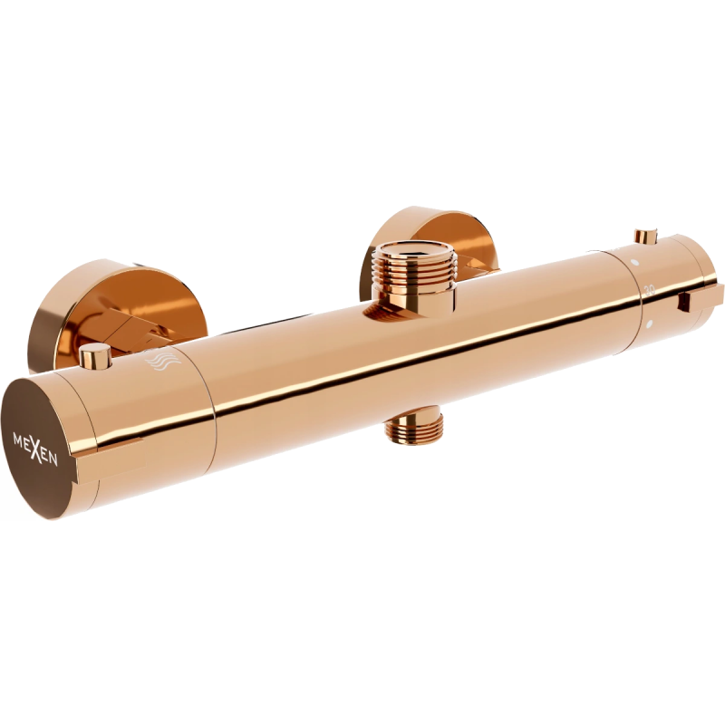 Mexen Kai thermostatesche Duschmischerbatterie, rosa Gold - 77150-60