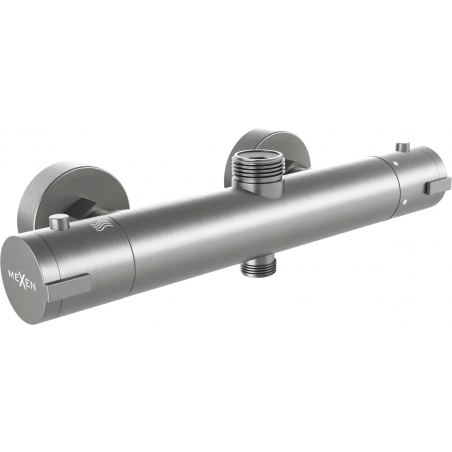 Mexen Kai grifo de ducha termostático, gris pistola cepillado - 77150-66