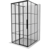 Mexen Rox-3S L 3-sided sliding left shower enclosure 100 x 100 cm, black grid, black - 8C2L-100-100-70-77-3S-L