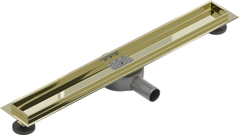 Mexen Flat 360° Rotéierend 50 cm Linearduschabflusskierper, gëllen - 1540050