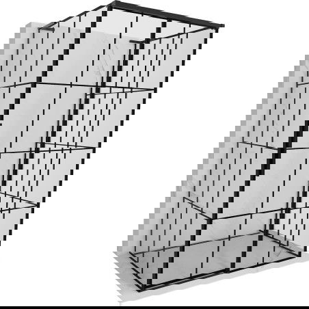 Mexen Rox-3S L Duschkabinn 3-Säit opklappbar riets 110 x 70 cm, schwaarz Gitter, schwaarz - 8C2L-110-070-70-77-3S-P