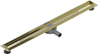 Mexen Flat 360° rotary linear drain body 100 cm, gold - 1540100