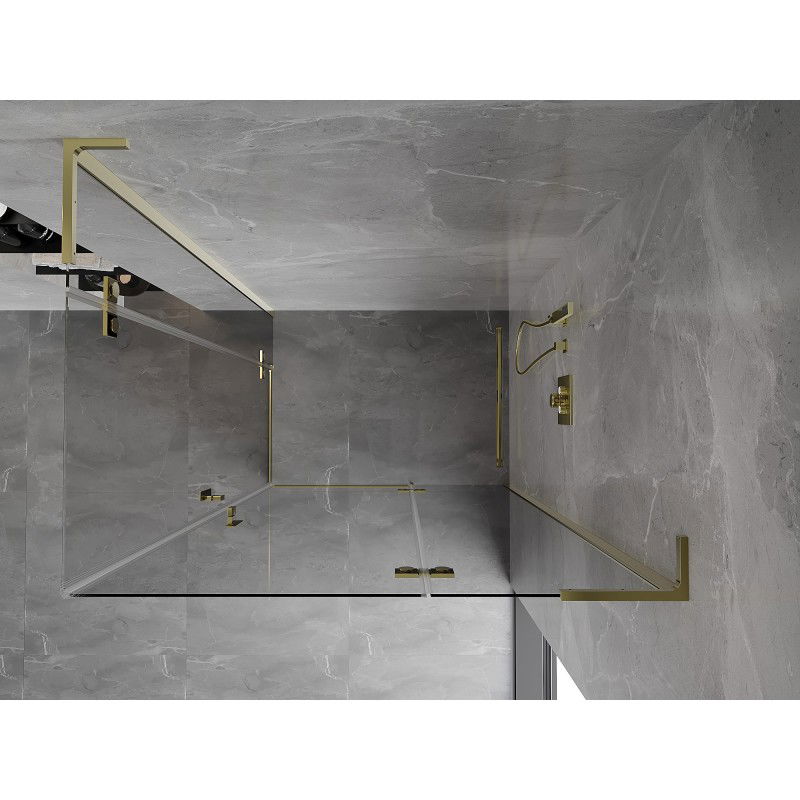 Mexen Mist-H L Duo cabine de douche pivotante droite 80 x 110 cm, transparent, or - 8A5L-080L-110P-50-00