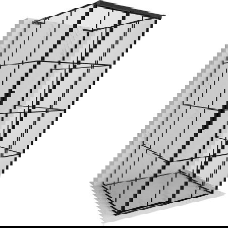 Mexen Rox-3S L dräifach gekachelt dréifach kach Duschkabine 95 x 95 cm, schwaarz Gitter, schwaarz - 8C2L-095-095-70-77-3S-P
