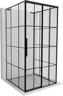 Mexen Rox-3S L 3-seinaline lükandustega parempoolne dušikabiin 95 x 95 cm, must ruudustik, must - 8C2L-095-095-70-77-3S-P