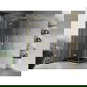 Mexen Mist-H L Duo cabina doccia con apertura a battente 100 x 100 cm, trasparente, oro spazzolato - 8A5L-100L-100P-55-00