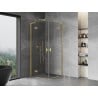 Mexen Mist-H L Duo Hinged Shower Enclosure 100 x 100 cm, Transparent, Brushed Gold - 8A5L-100L-100P-55-00