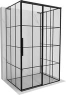 Mexen Rox-3S L cabine de douche 3 côtés coulissante droite 115 x 100 cm, grille noire, noir - 8C2L-115-100-70-77-3S-P