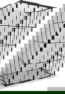 Mexen Rox-3S L duschkabine 3-seitige schiebetür rechts 145 x 100 cm, schwarzes gitter, schwarz - 8C2L-145-100-70-77-3S-P