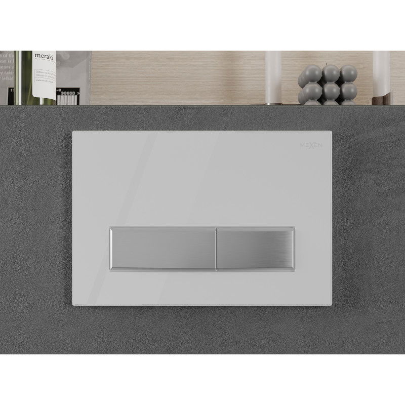 Mexen Fenix 09 spoelknop, wit/glanzend chroom - 600992