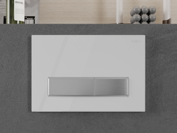 Mexen Fenix 09 spoelknop, wit/glanzend chroom - 600992