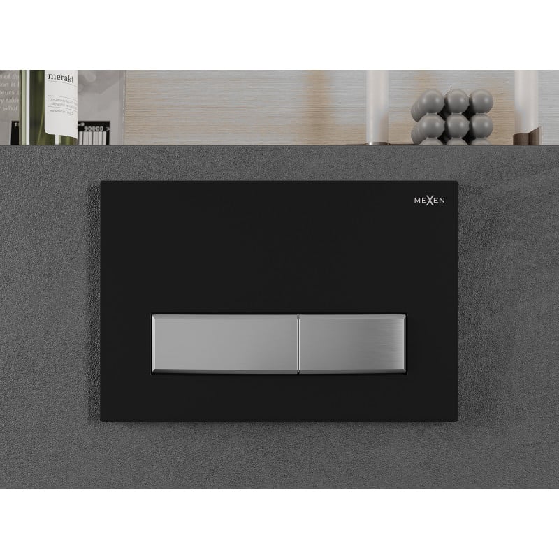 Mexen Fenix 09 pulsante di scarico, nero/cromo opaco - 600997