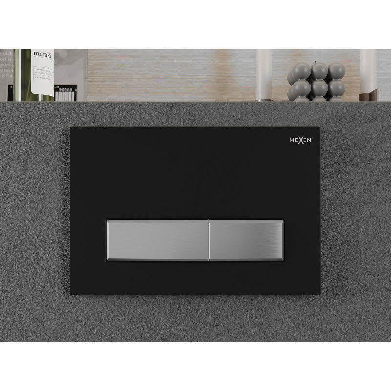 Mexen Fenix 09 spoelknop, zwart/mat chroom - 600997