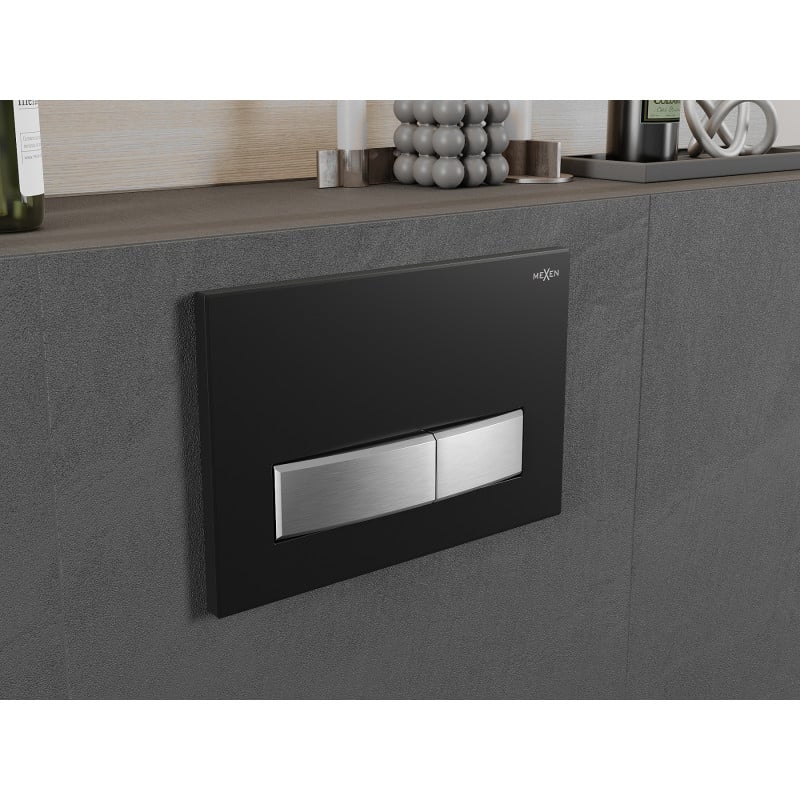 Mexen Fenix 09 pulsante di scarico, nero/cromo opaco - 600997