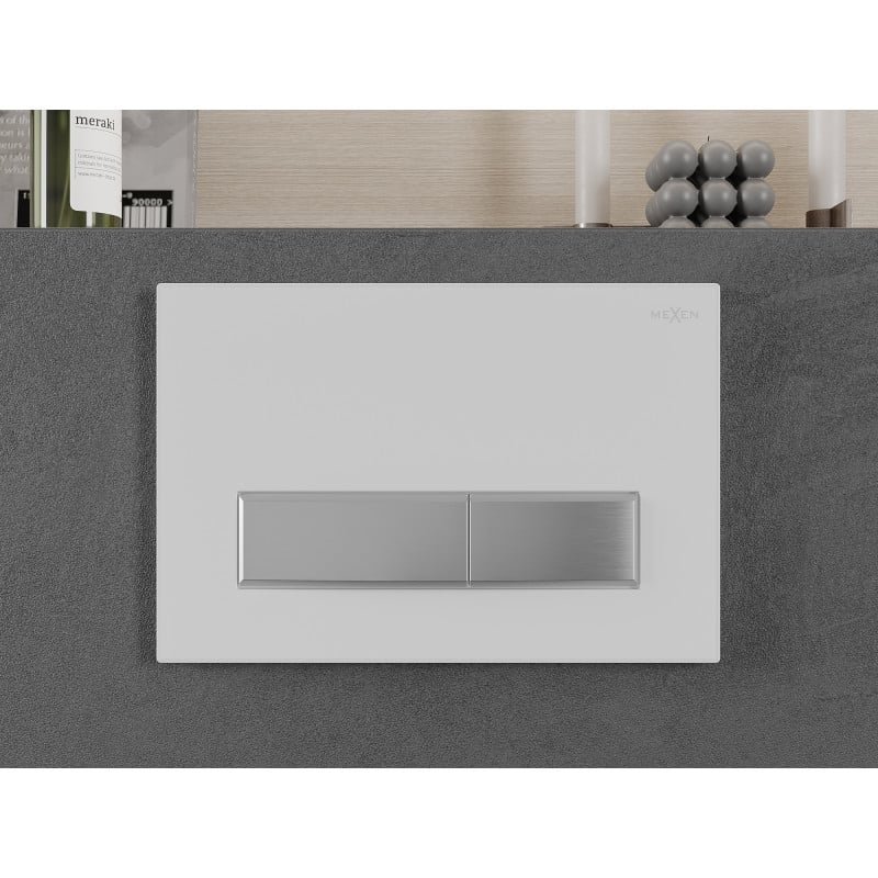 Mexen Fenix 09 flush button, white/matt chrome - 600929