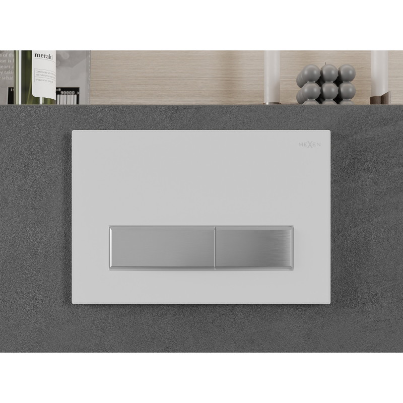 Mexen Fenix 09 loputuskastin nupp, valge/matt kroom - 600929