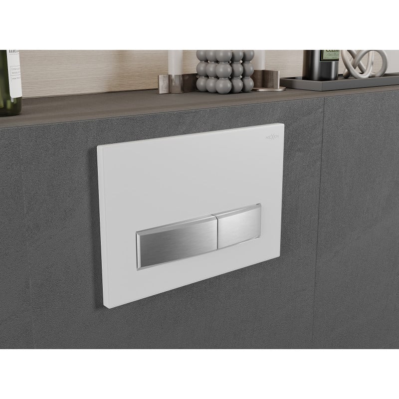 Mexen Fenix 09 flush button, white/matt chrome - 600929