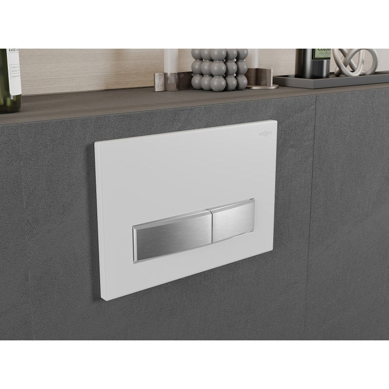 Mexen Fenix 09 pulsante di scarico, bianco/cromo opaco - 600929