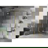 Mexen Mist-H L Duo douchecabine scharnierend 100 x 95 cm, transparant, geborsteld goud - 8A5L-100L-095P-55-00