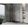 Mexen Mist-H L Duo Duschkabine schwenkbar 110 x 105 cm, transparent, gebürstetes Gold - 8A5L-110L-105P-55-00