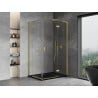 Mexen Mist-H L Duo Duschkabine mit Drehtür 70 x 120 cm, transparent, gebürstetes Gold - 8A5L-070L-120P-55-00