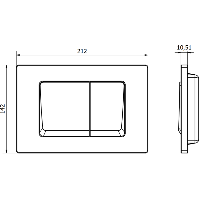 Mexen Fenix 10 XS flush button, matte chrome - 601002