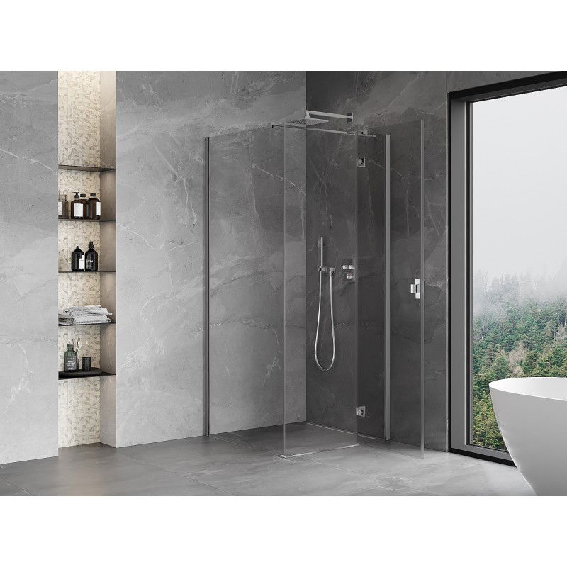 Mexen Mist-H T cabine de douche pivotante droite 70 x 70 cm, transparent, chrome - 8A5T-070-070-01-00-P