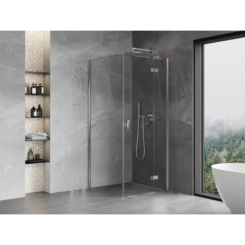 Mexen Mist-H T kabina tuš kabina desna 100 x 100 cm, prozirna, krom - 8A5T-100-100-01-00-P