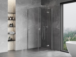 Mexen Mist H T Duschkabine Schwenkbar Rechts 100 x 100 cm, Transparent, Chrom - 8A5T-100-100-01-00-P