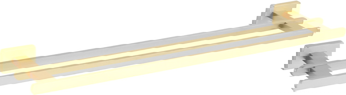 Mexen Arno doble toallero, oro cepillado - 7020725-55