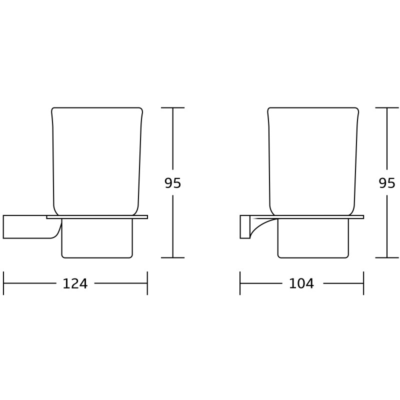 Mexen Rino bicchiere porta spazzolini, cromo - 7027038-00