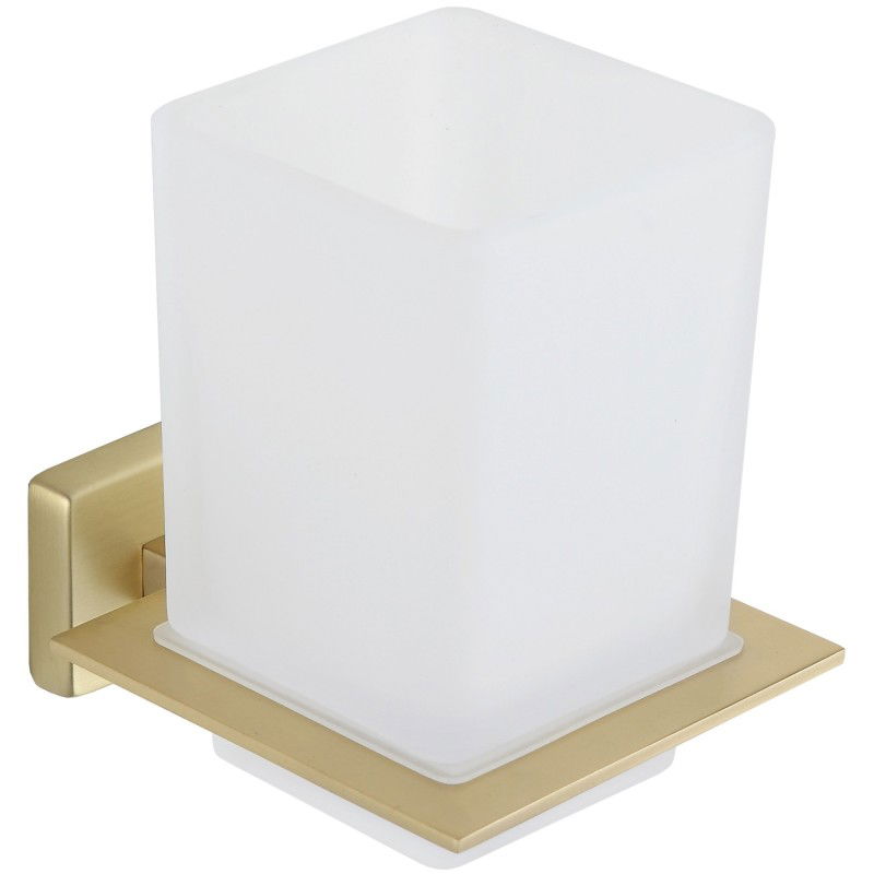 Mexen Arno soporte para cepillos de dientes, dorado cepillado - 7020738-55