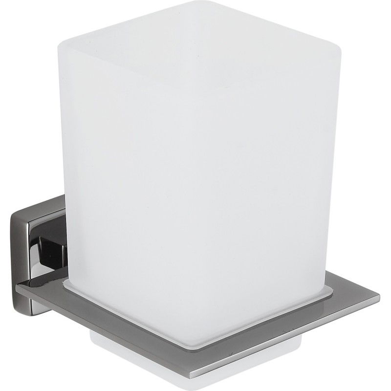 Mexen Arno portaspazzolino, cromo nero - 7020738-73