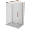 Mexen Rox-3S 3-seinaline liuguks dušinurk 100 x 90 cm, läbipaistev, harjatud vask - 8C2-100-090-65-00-3S