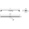 Mexen Flat 360° Slim linearer drehbarer Abfluss 130 cm, Inox - 1041130